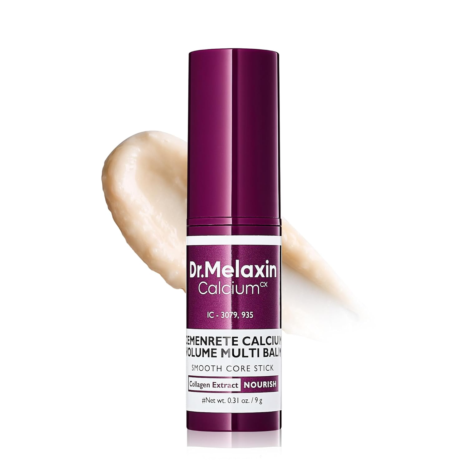 Calcium Multi Balm Stick with Collagen and Elastin for Wrinkle Reduction, All-In-One Hydrating Balm for Eye and Neck, Makeup Base and Facial Moisturizer, Korean Skincare, 0.31 Oz