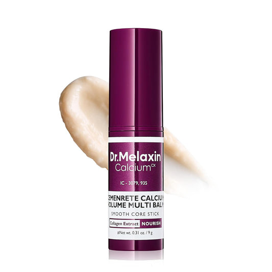 Calcium Multi Balm Stick with Collagen and Elastin for Wrinkle Reduction, All-In-One Hydrating Balm for Eye and Neck, Makeup Base and Facial Moisturizer, Korean Skincare, 0.31 Oz